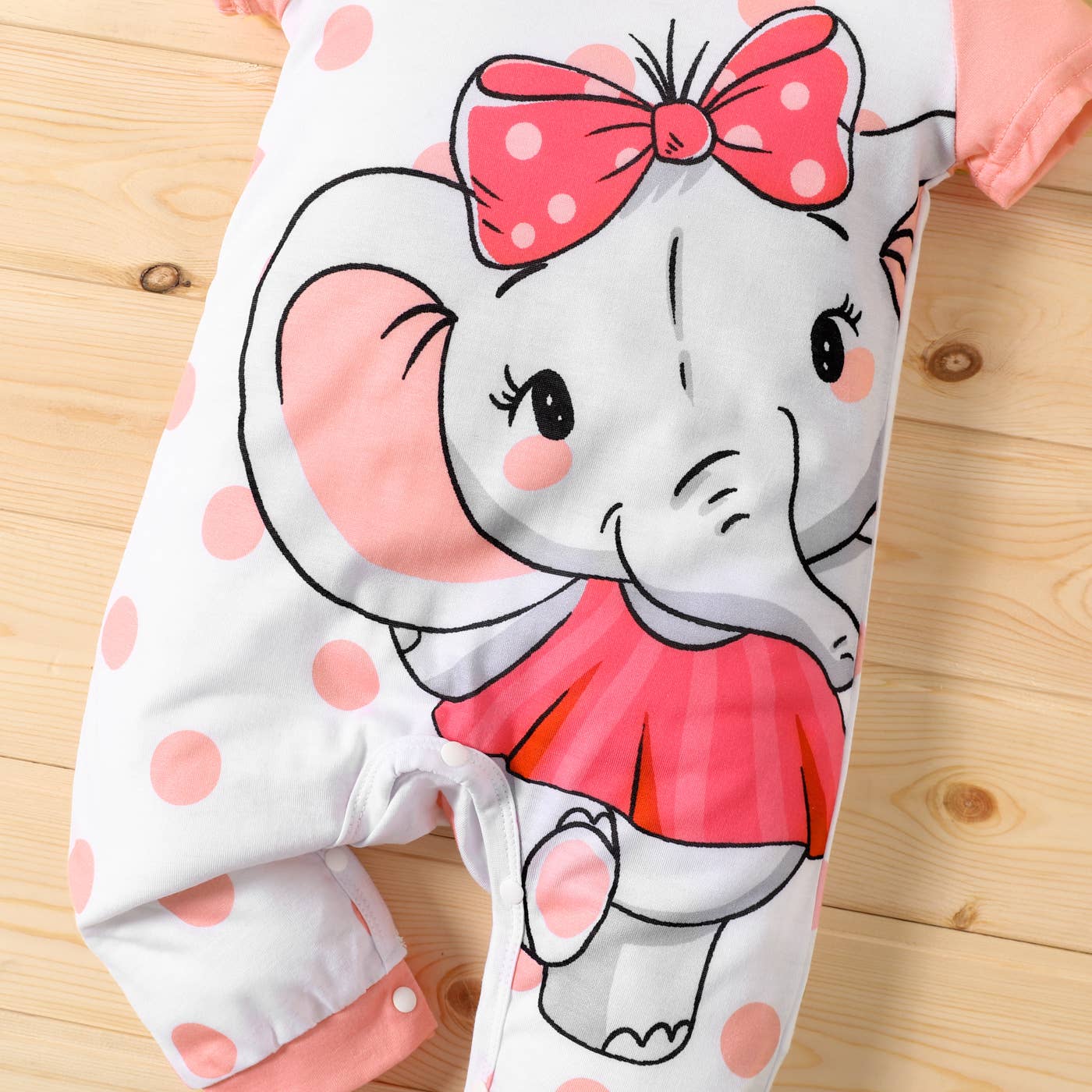 +Baby Boy/Girl Elephant Striped/Dots Naia™ Jumpsuit: Light Blue / 0-3 Months