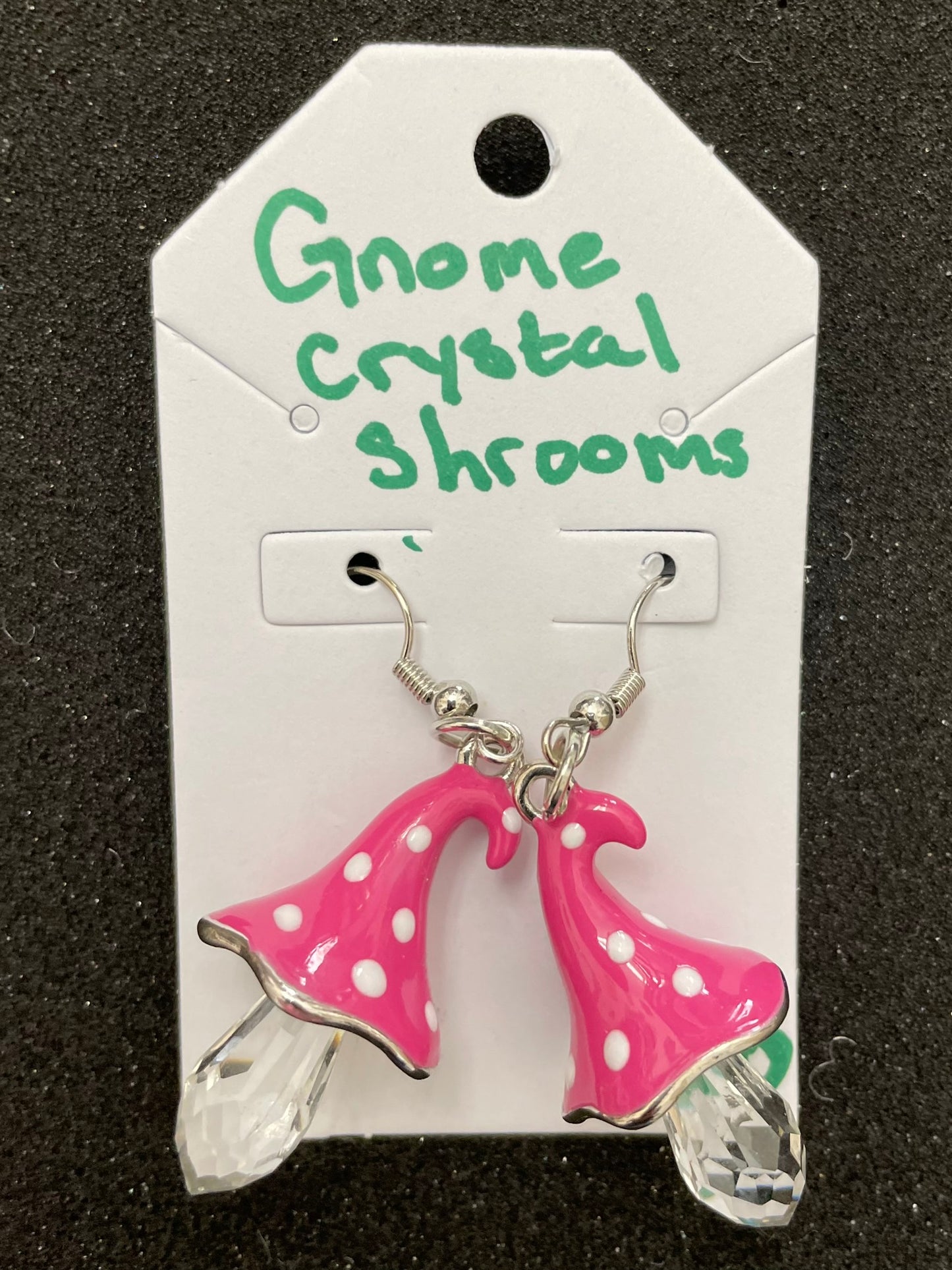 Goose's Handmade Gnome Crystal Shroom Earrings