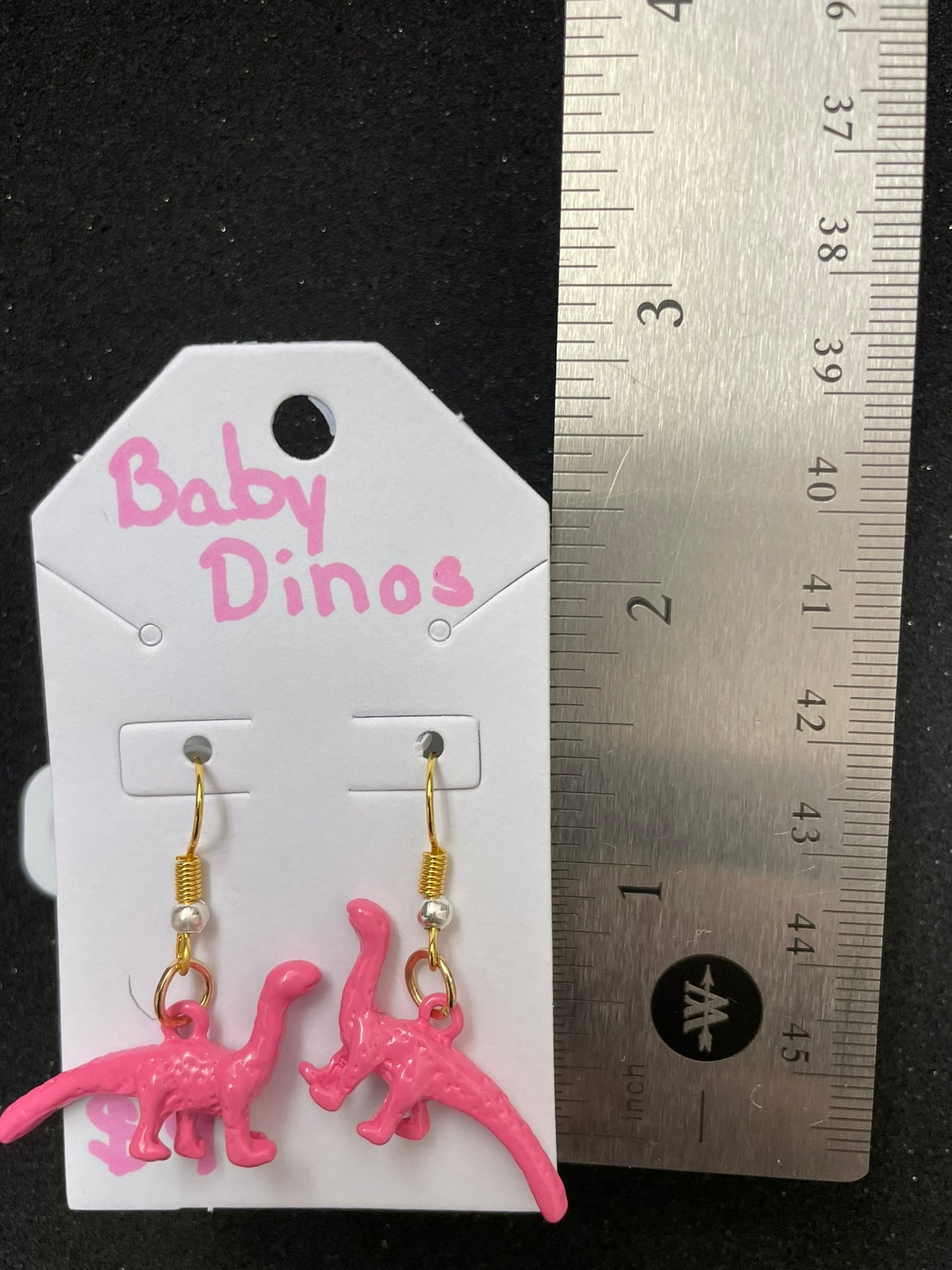 Goose's Handmade Pink Baby Dinos Earrings