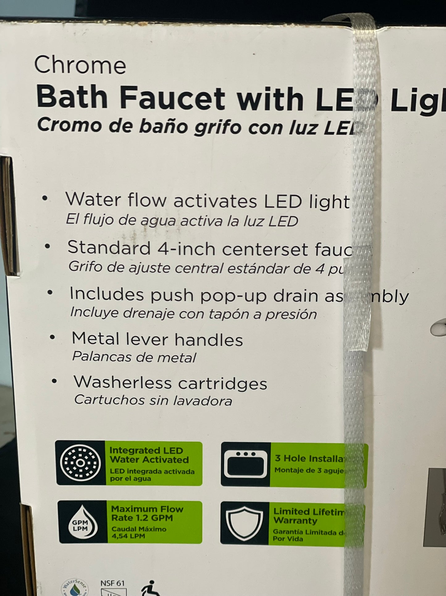 Homewerks Bath Faucet with LED Light