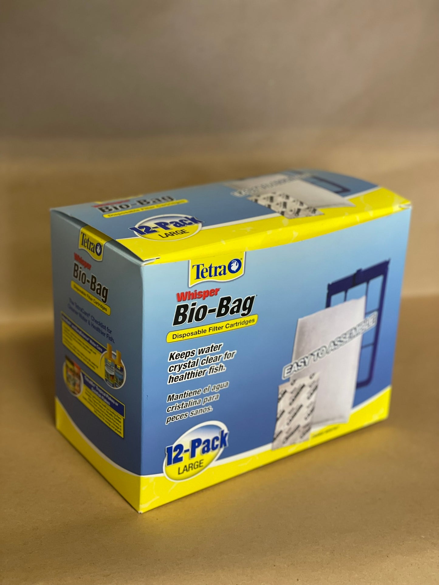 TETRA WHISPER BIO-BAG DISPOSABLE FILTER CARTRIDGES UNASSEMBLED LARGE 12 PACK