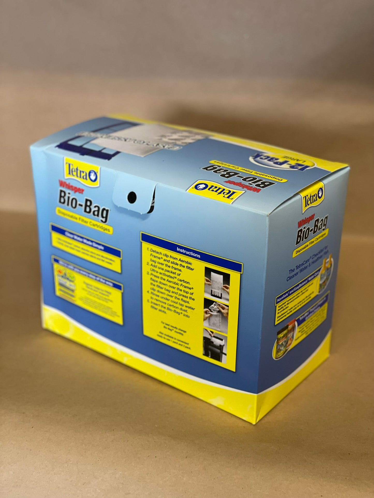 TETRA WHISPER BIO-BAG DISPOSABLE FILTER CARTRIDGES UNASSEMBLED LARGE 12 PACK