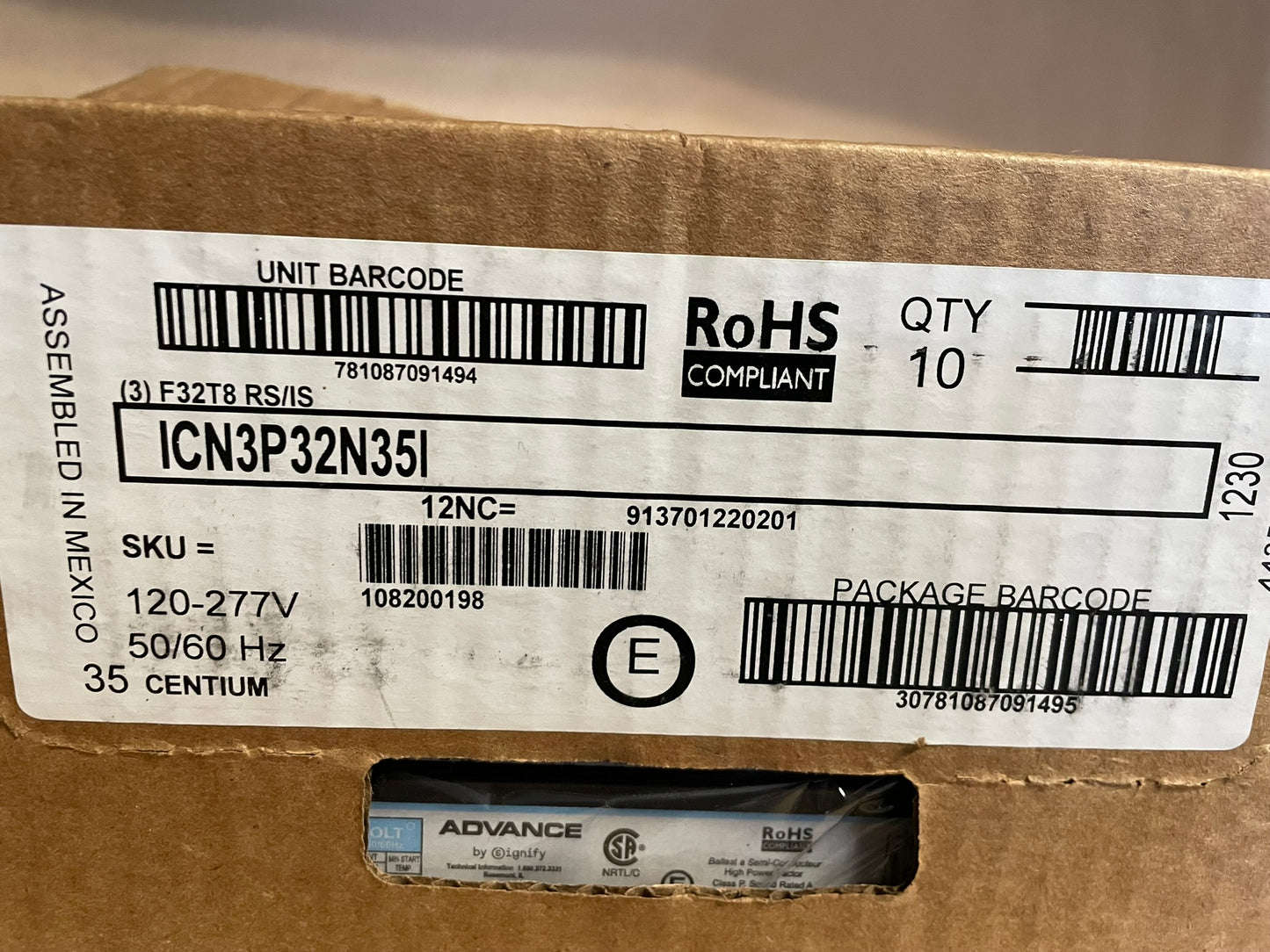 Advance ICN3P32N351 Ballast Case of 10