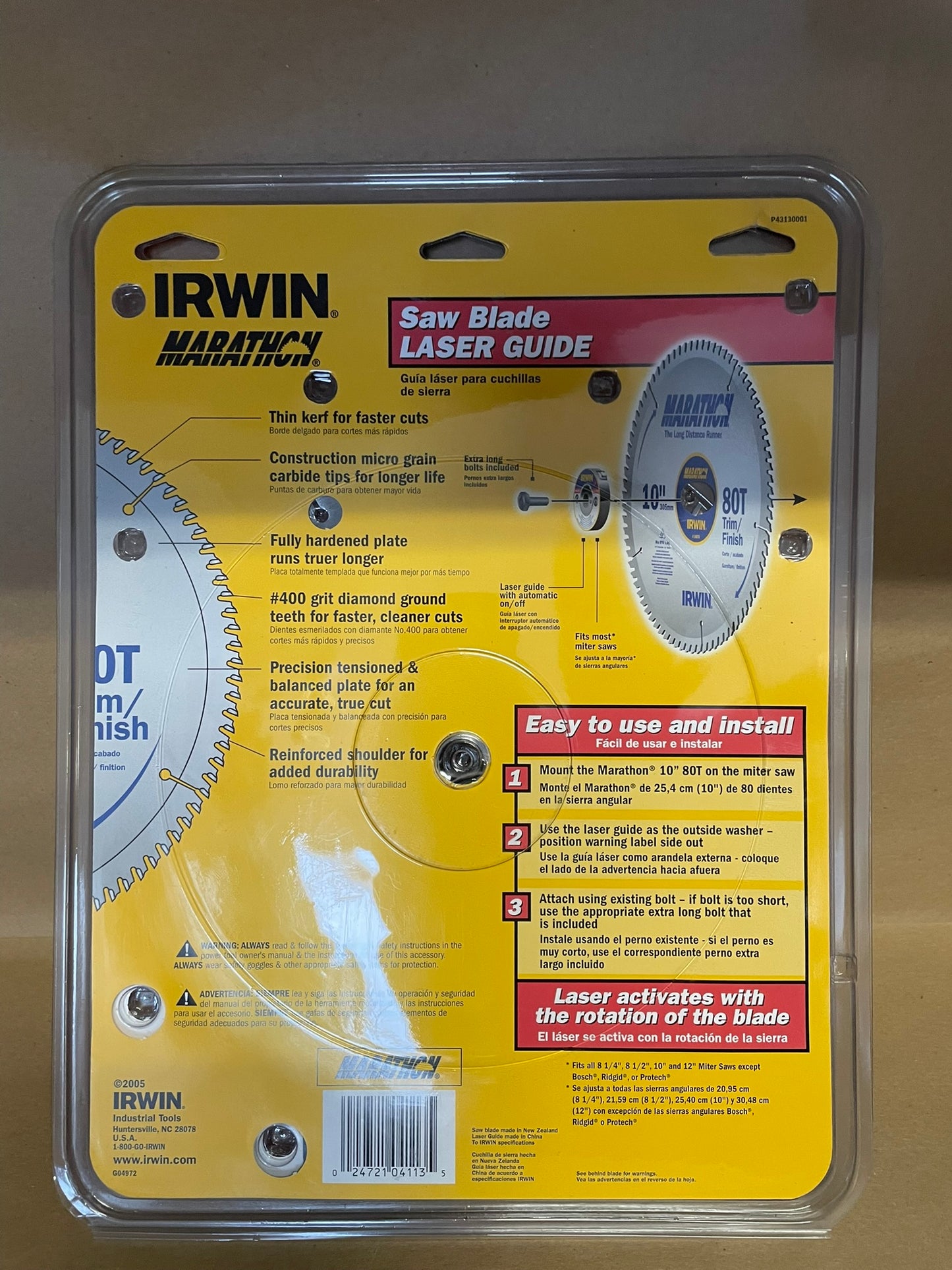 IRWIN 14076L6 10" 80T with Laser Guide