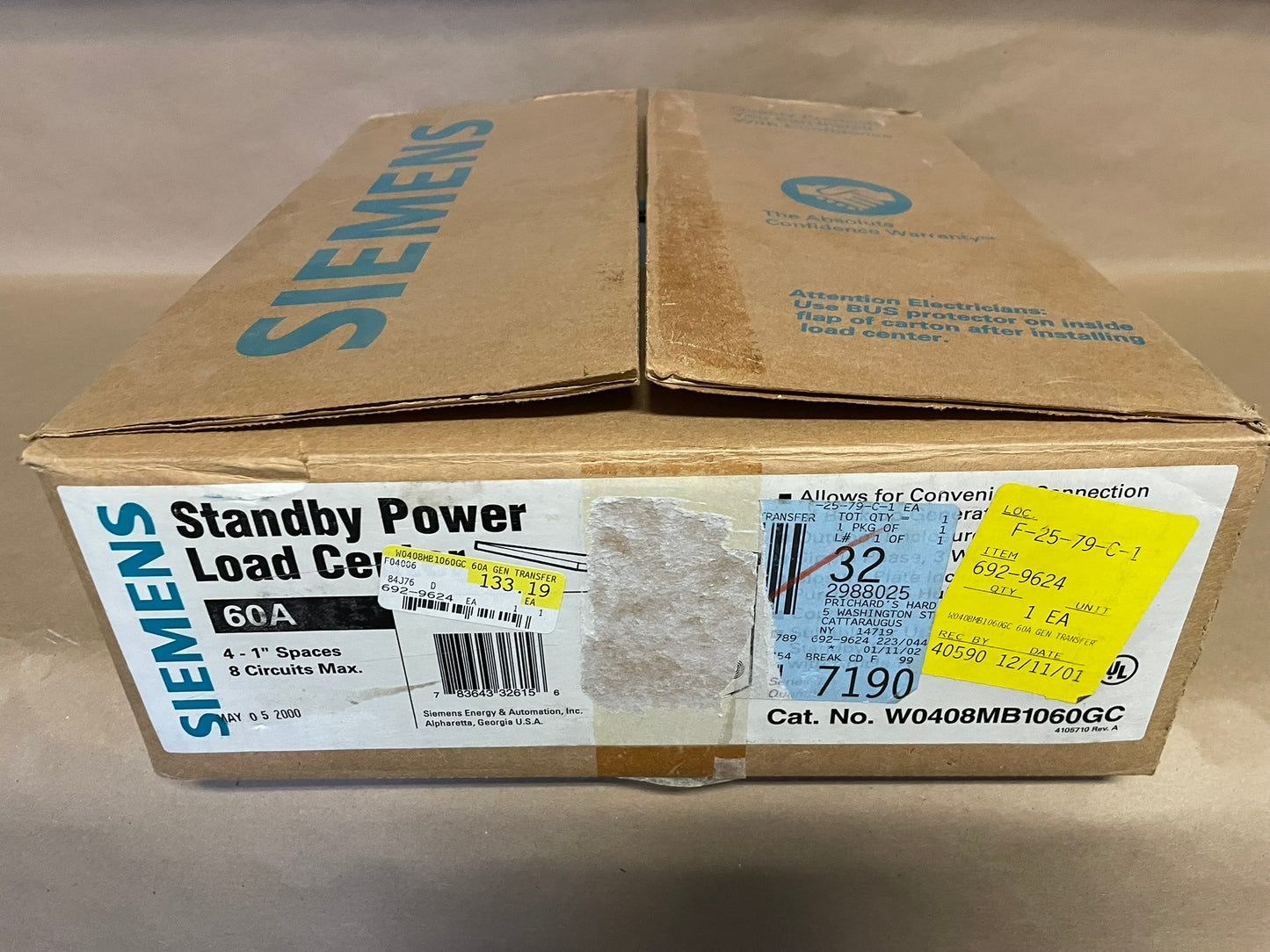 Siemens W0408MB1060GC Standby Power Load Center