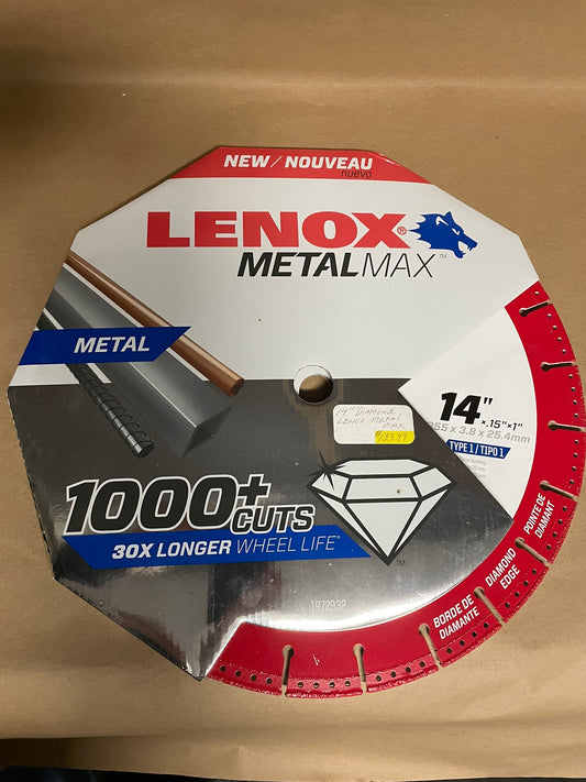 Lenox Metalmax 14" x .13" x 1"  Diamond Blade 1972929
