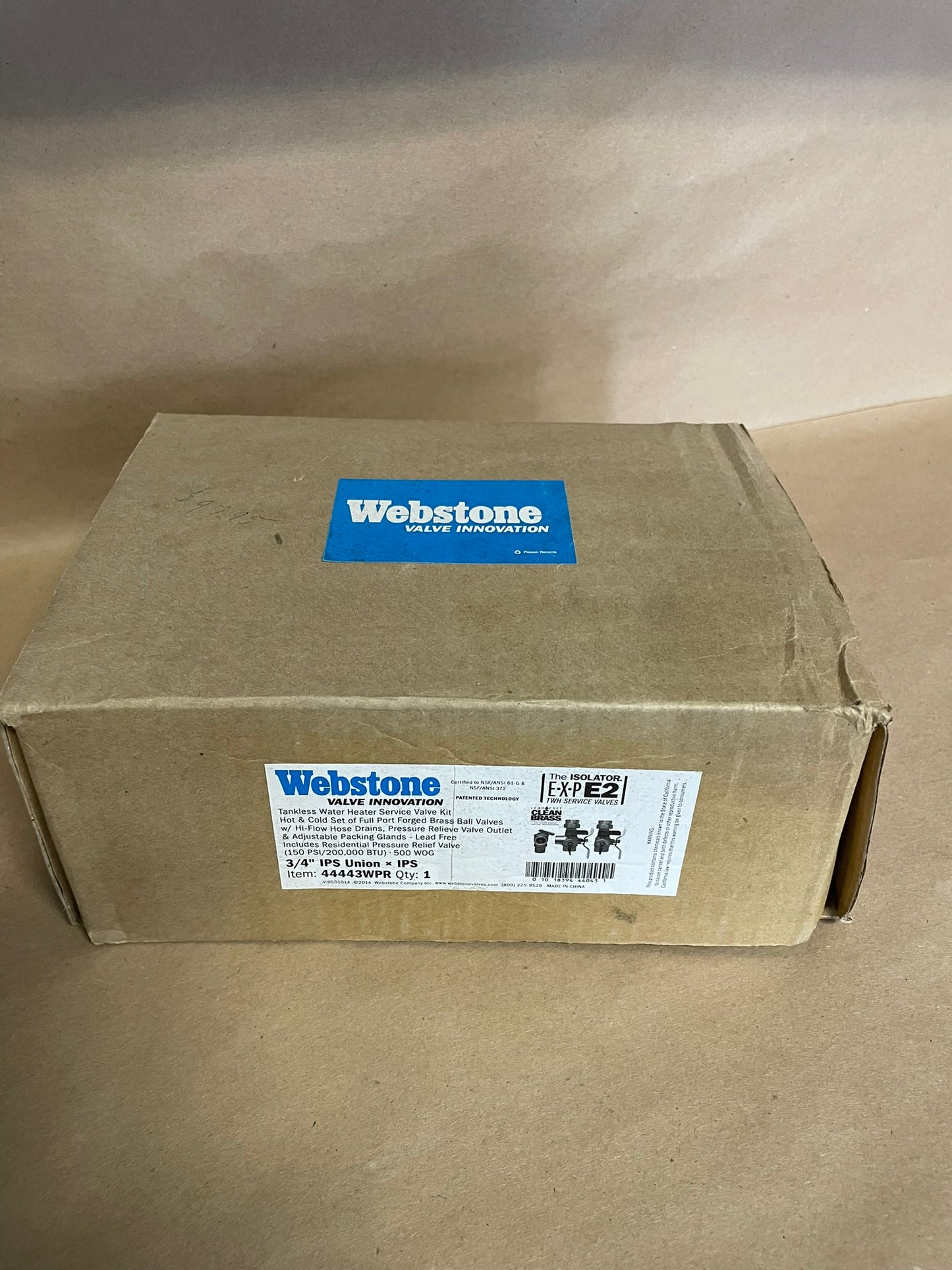 Webstone H-44443WPR Tankless Water Heater Service Valve Kit