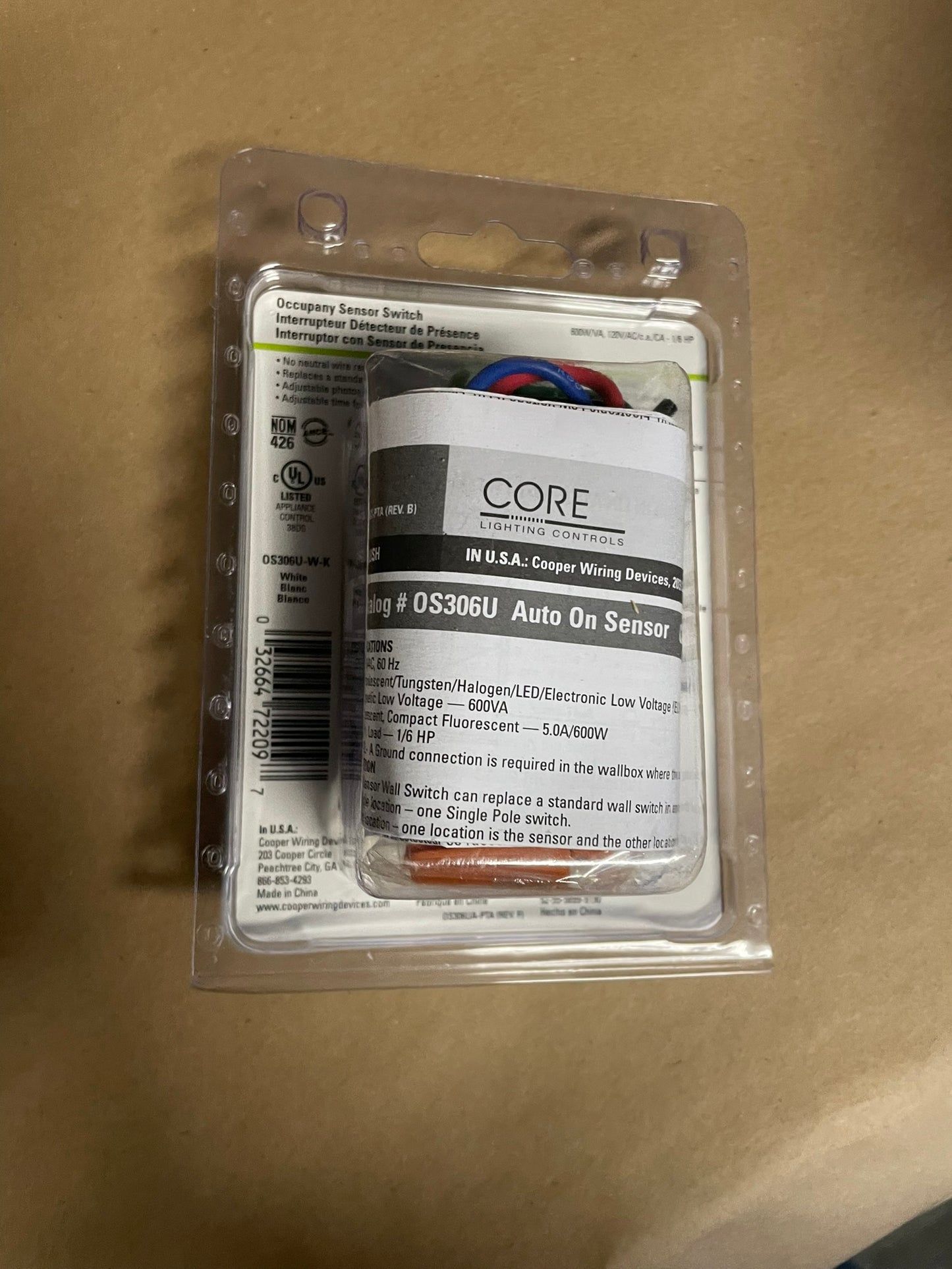 Case of 4 O306U-WK-K Energy Aving Occupancy Sensor