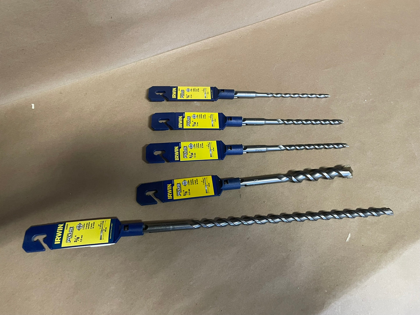 5 Irwin Speed Plus Hammer Bits 1/4 5/16 (2) 5/8 3/8