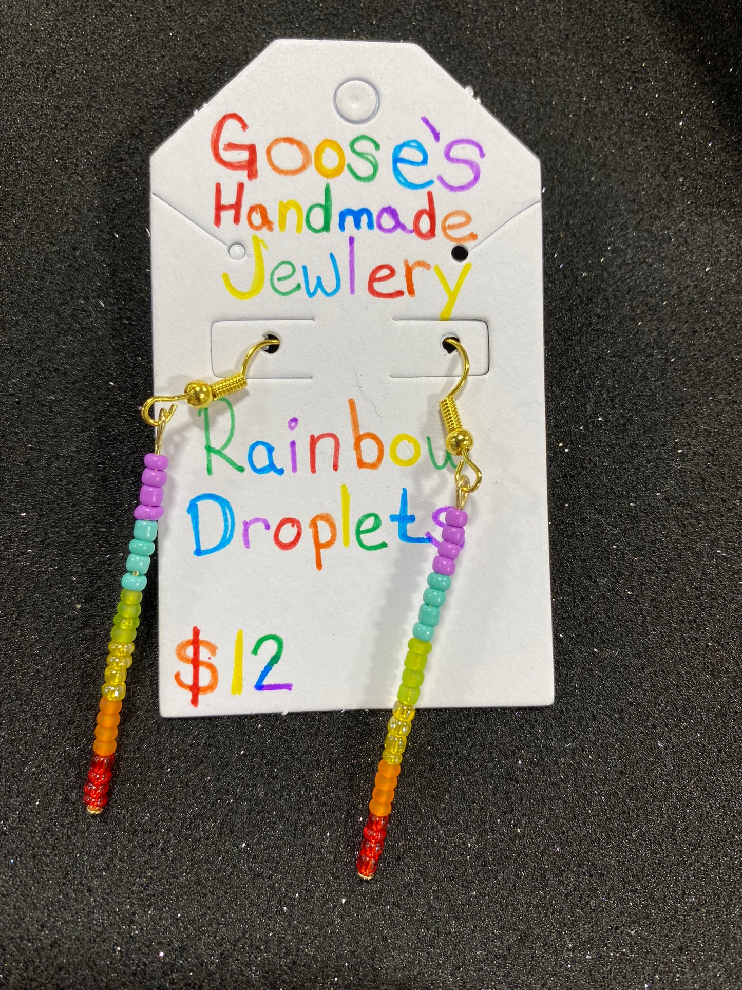 Goose's Handmade Rainbow Droplets Earrings