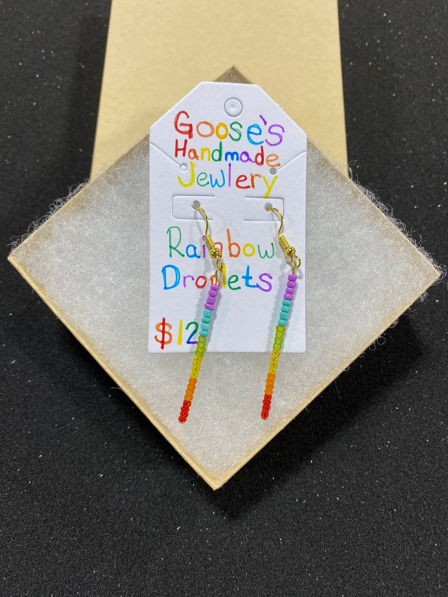 Goose's Handmade Rainbow Droplets Earrings