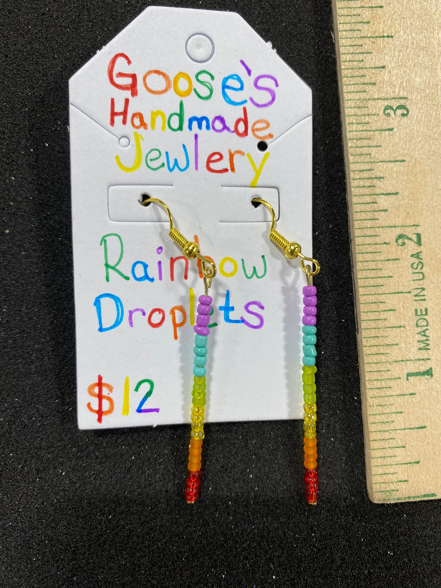 Goose's Handmade Rainbow Droplets Earrings