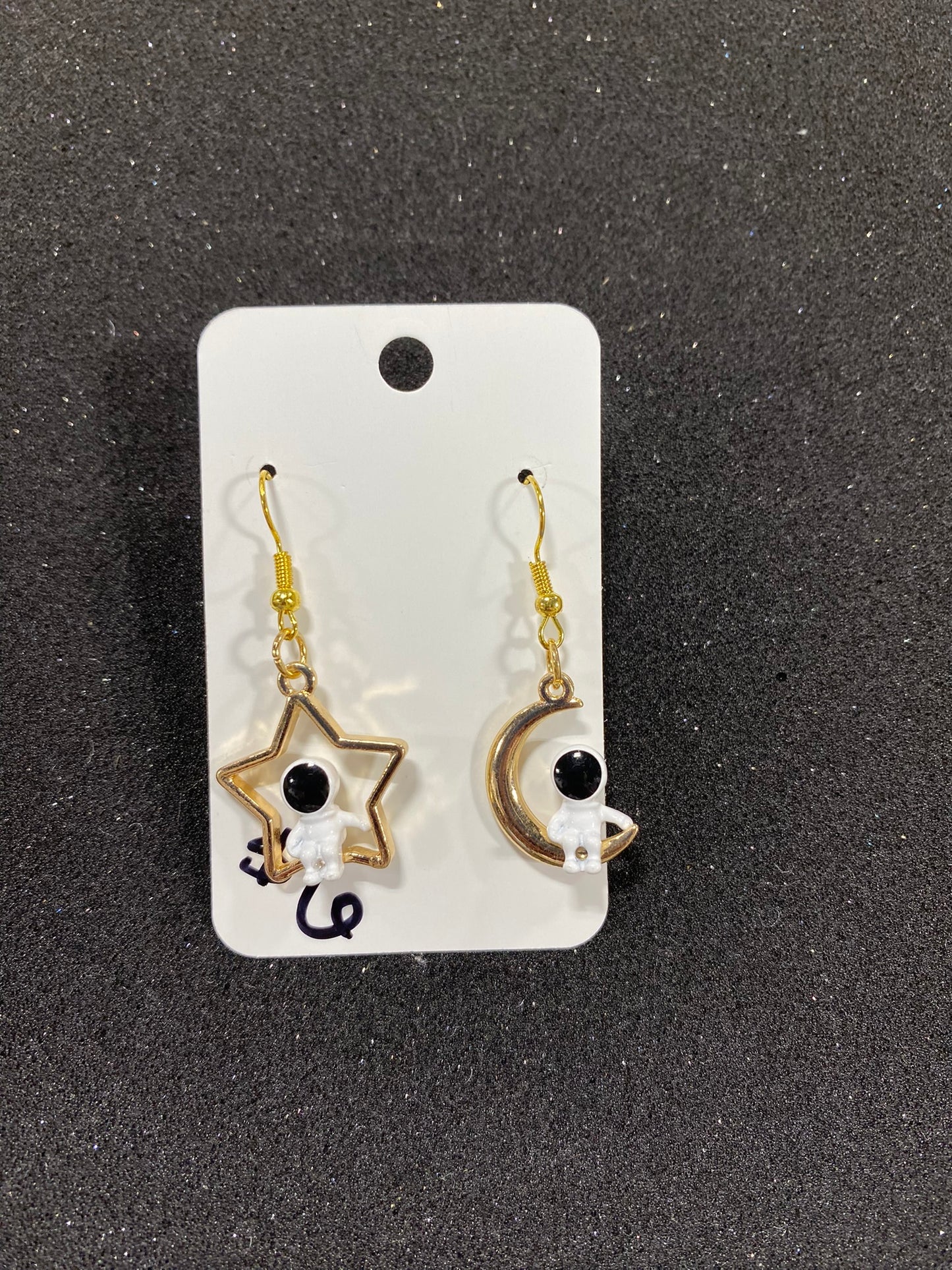 Goose's Handmade Astronaut moon/star Earrings