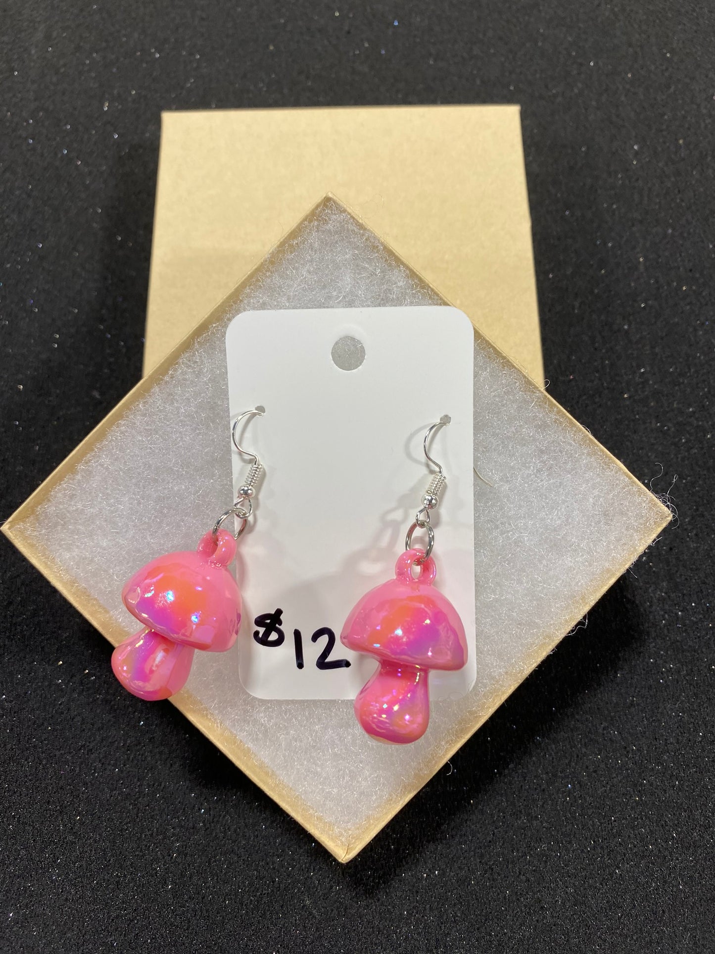 Goose's Handmade Pink Shroom Earrings