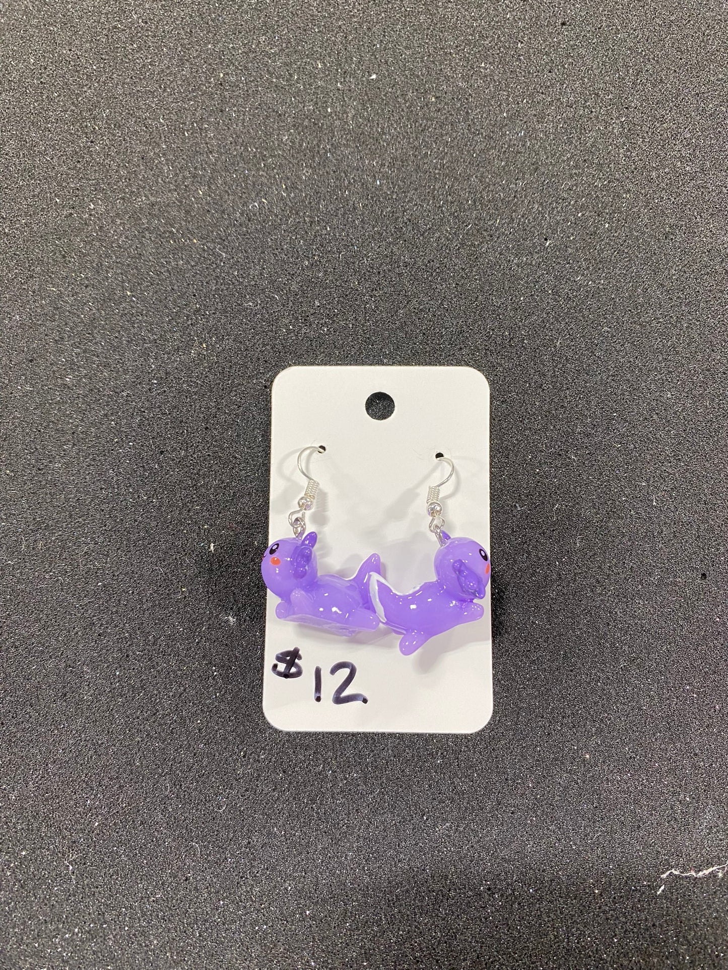 Goose's Handmade Purple Axolotl Earrings