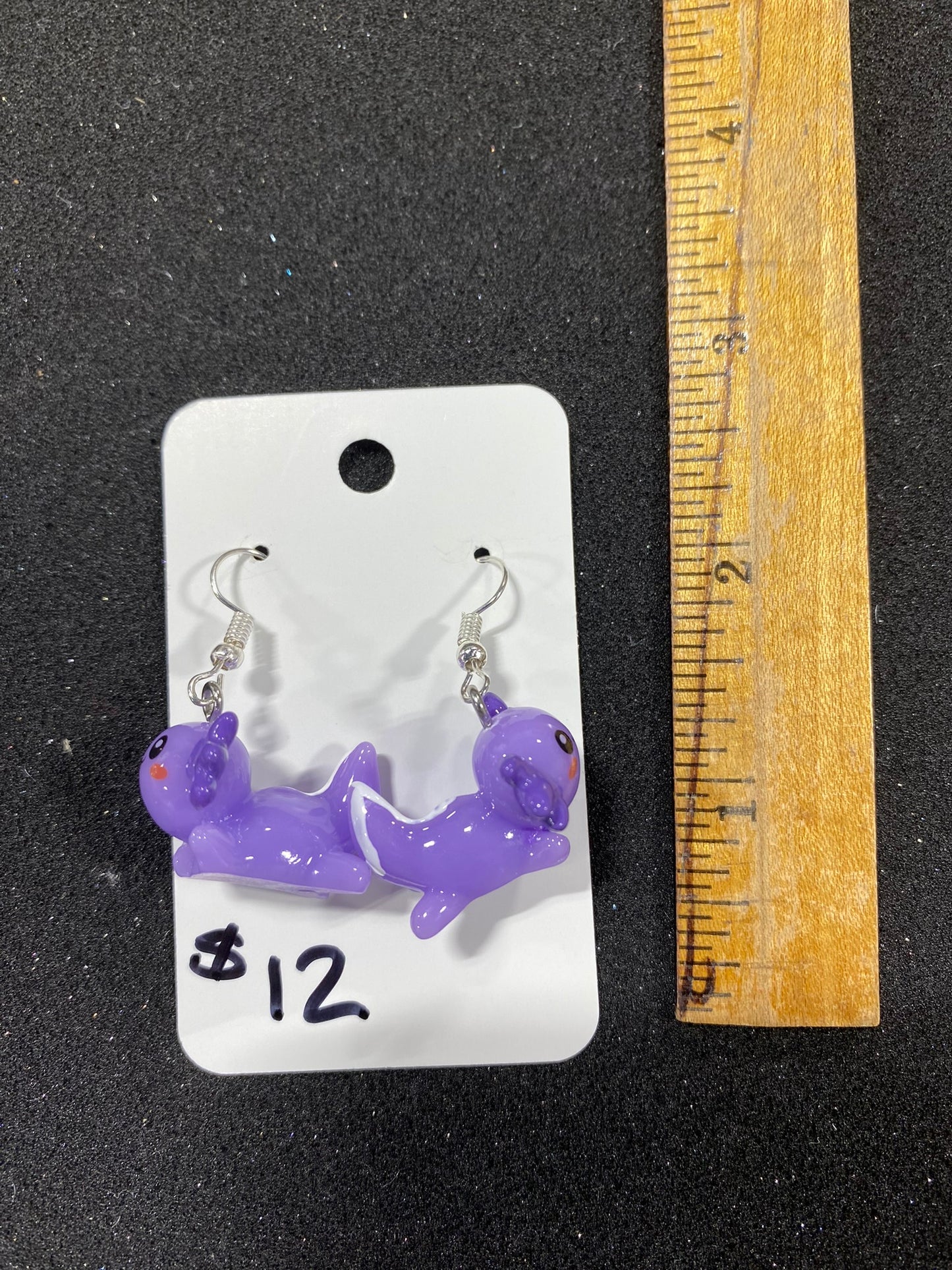 Goose's Handmade Purple Axolotl Earrings