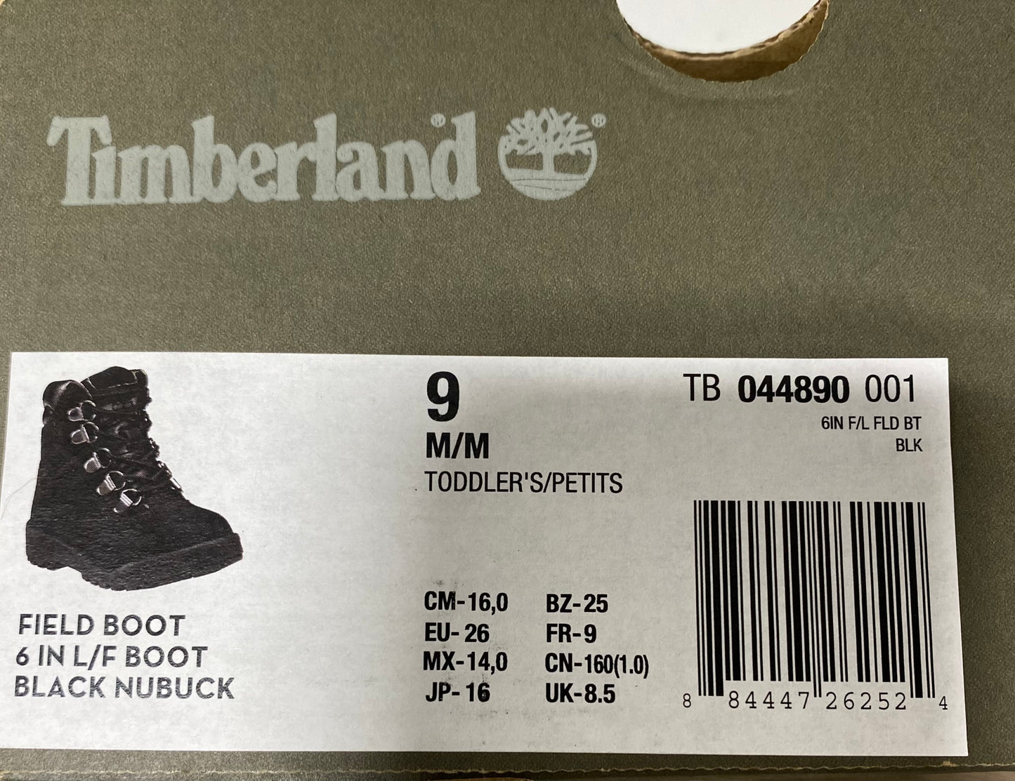 Black Timberland boots Toddler size 9