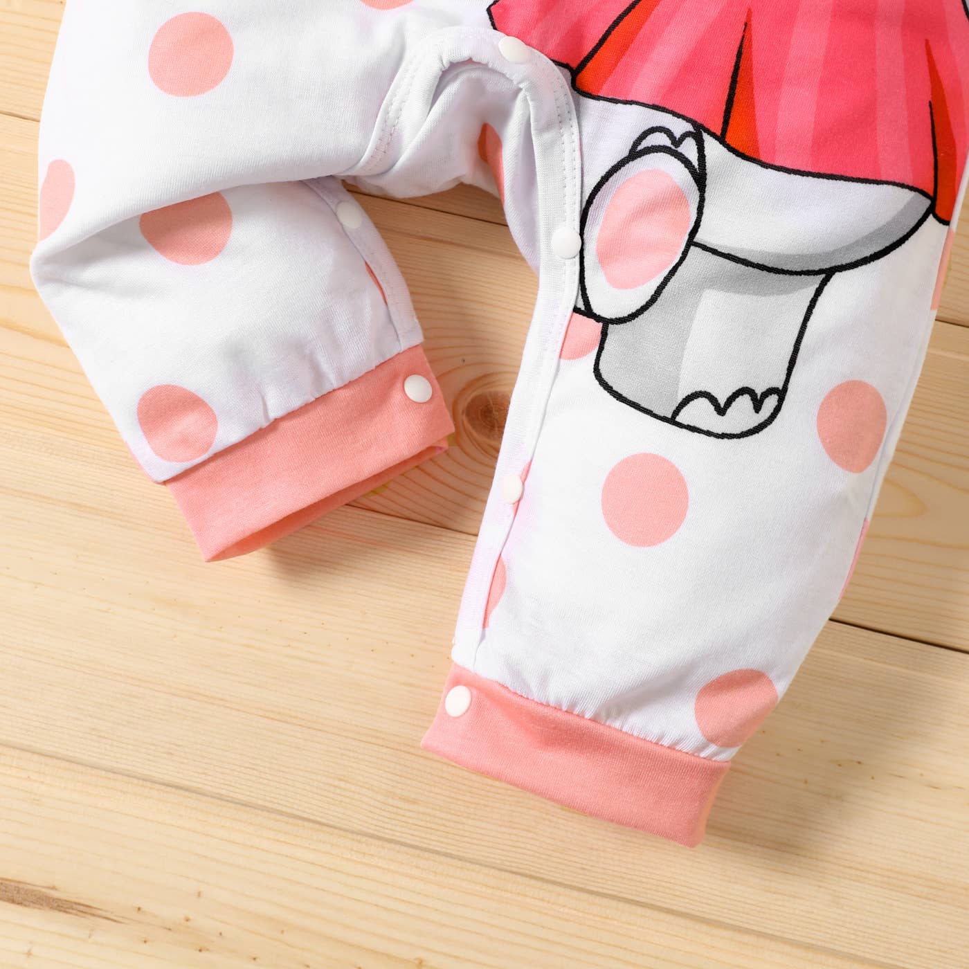 +Baby Boy/Girl Elephant Striped/Dots Naia™ Jumpsuit: Pink / 0-3 Months