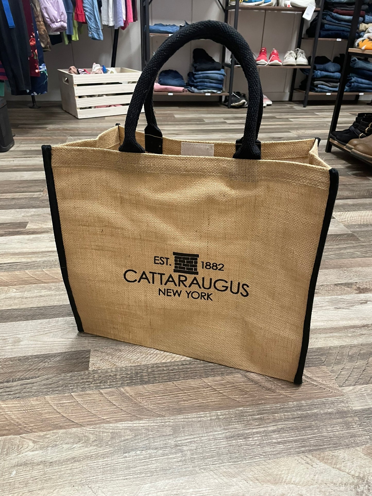 Cattaraugus Large Jute Tote Bag