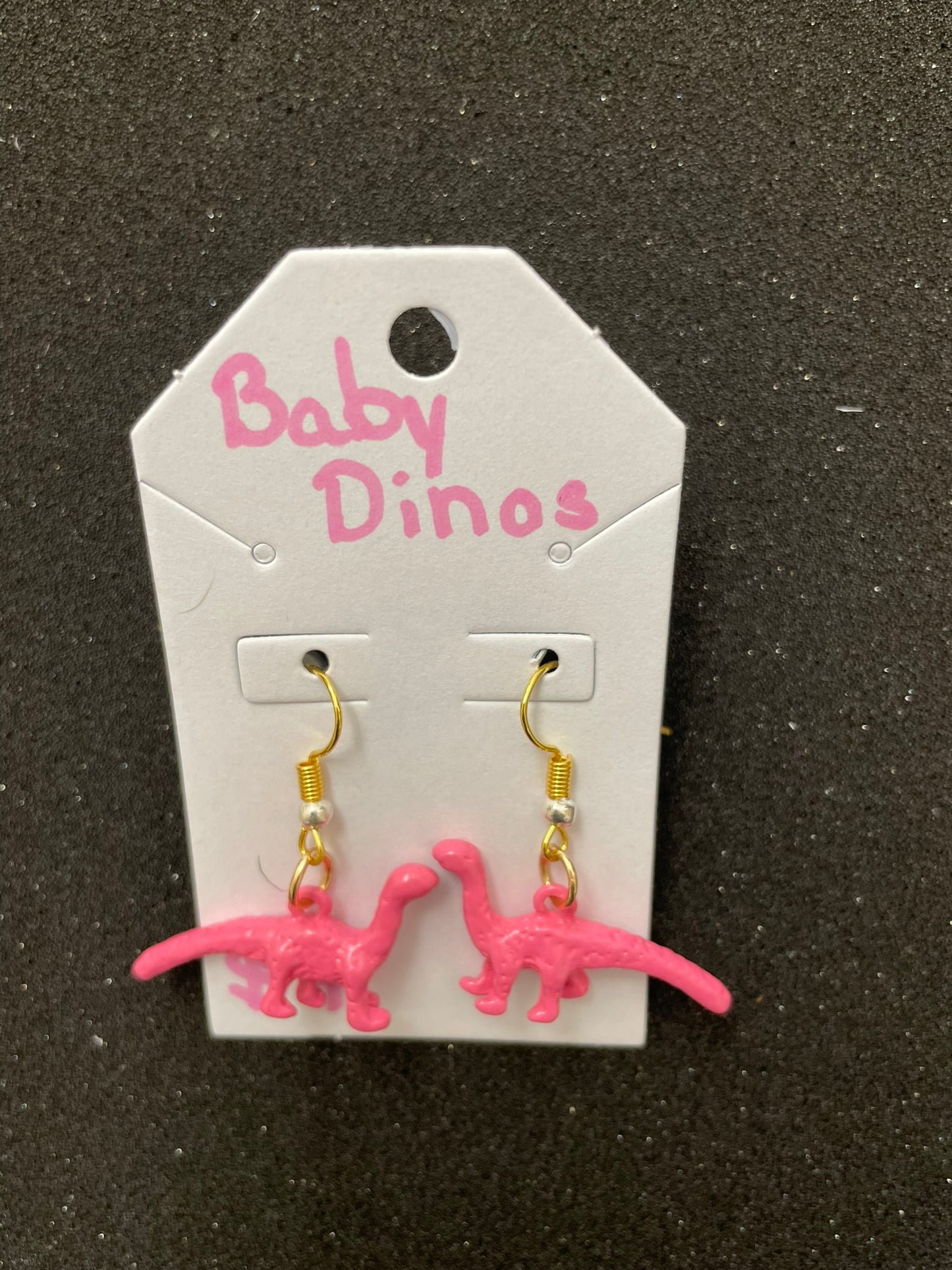 Goose's Handmade Pink Baby Dinos Earrings