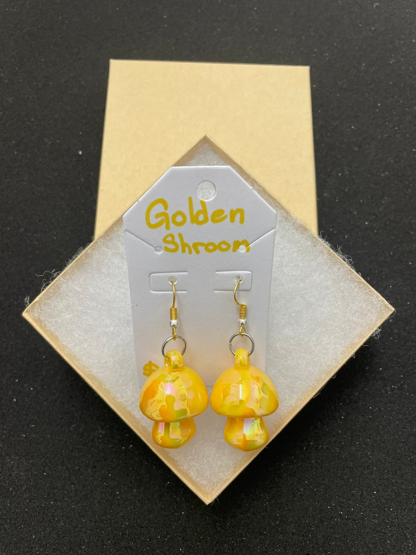 Goose's Handmade Golden Shroom Earrings