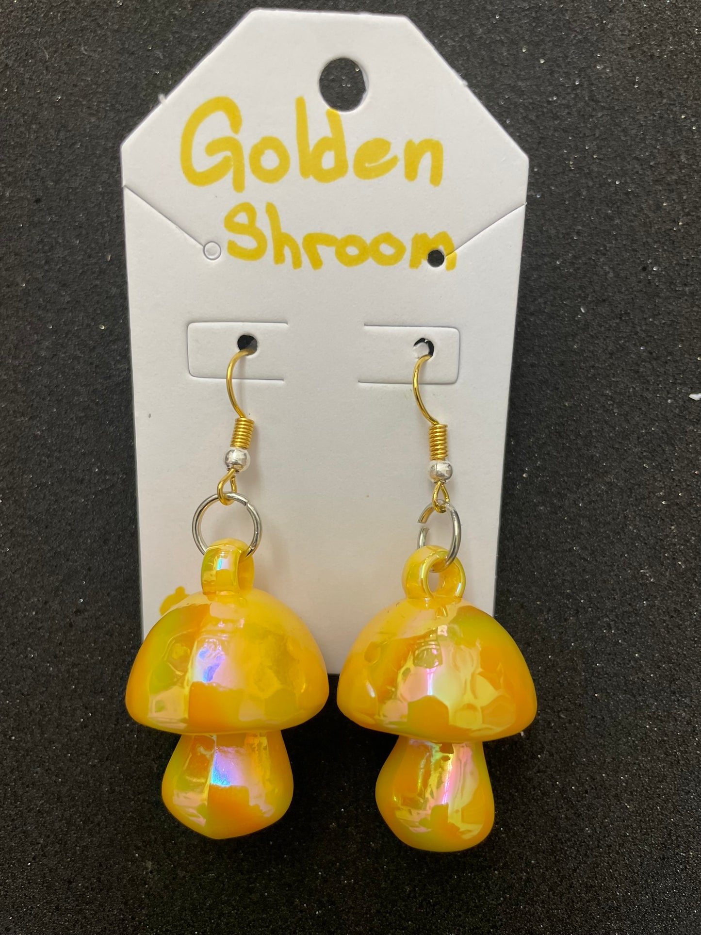 Goose's Handmade Golden Shroom Earrings