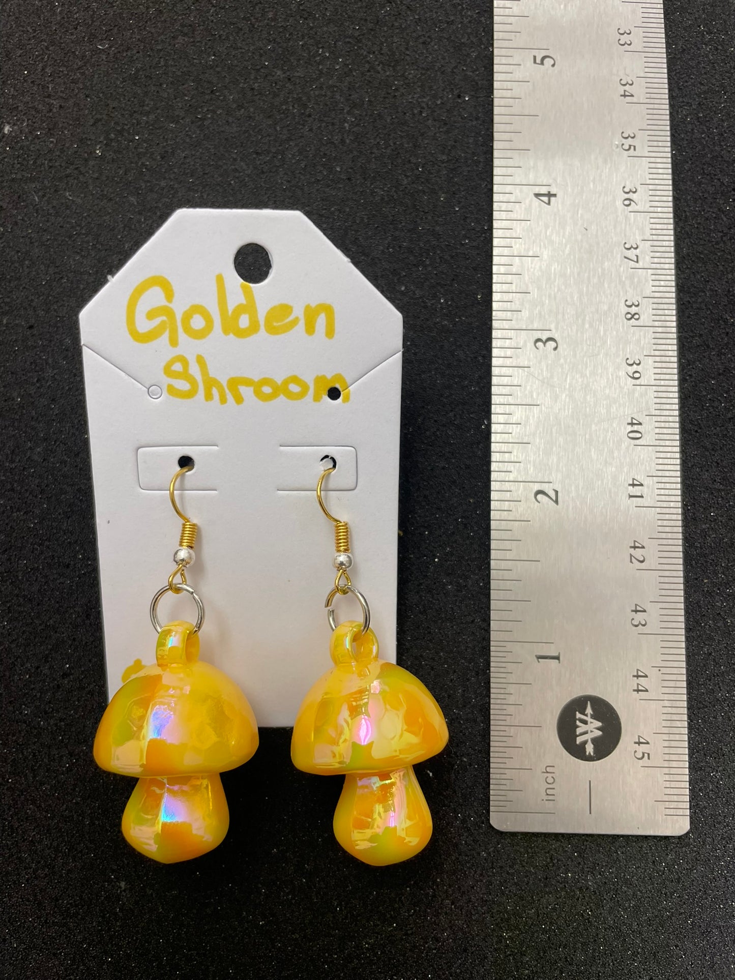 Goose's Handmade Golden Shroom Earrings