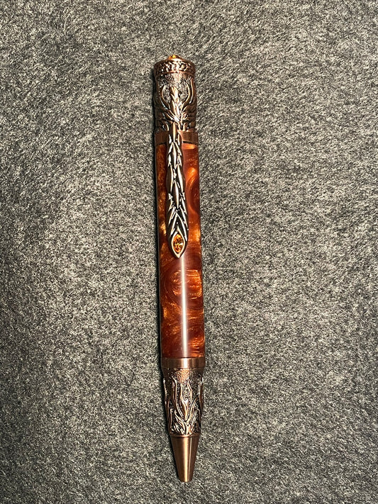 Phoenix Rising Firebird Pen with Molten Bronze