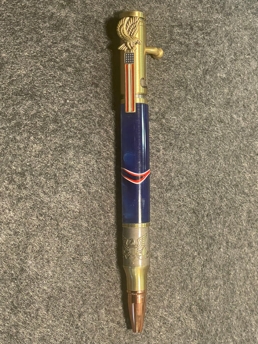 Patriotic Bolt Action Pen with Acrylic