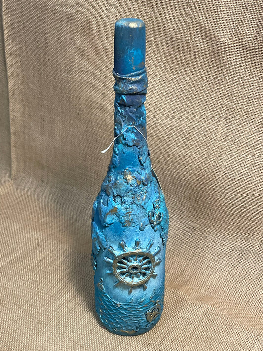 Nautical Bottle Round Blue-Gold