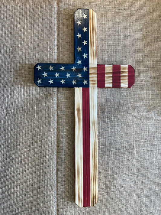 Wooden Patriotic Cross