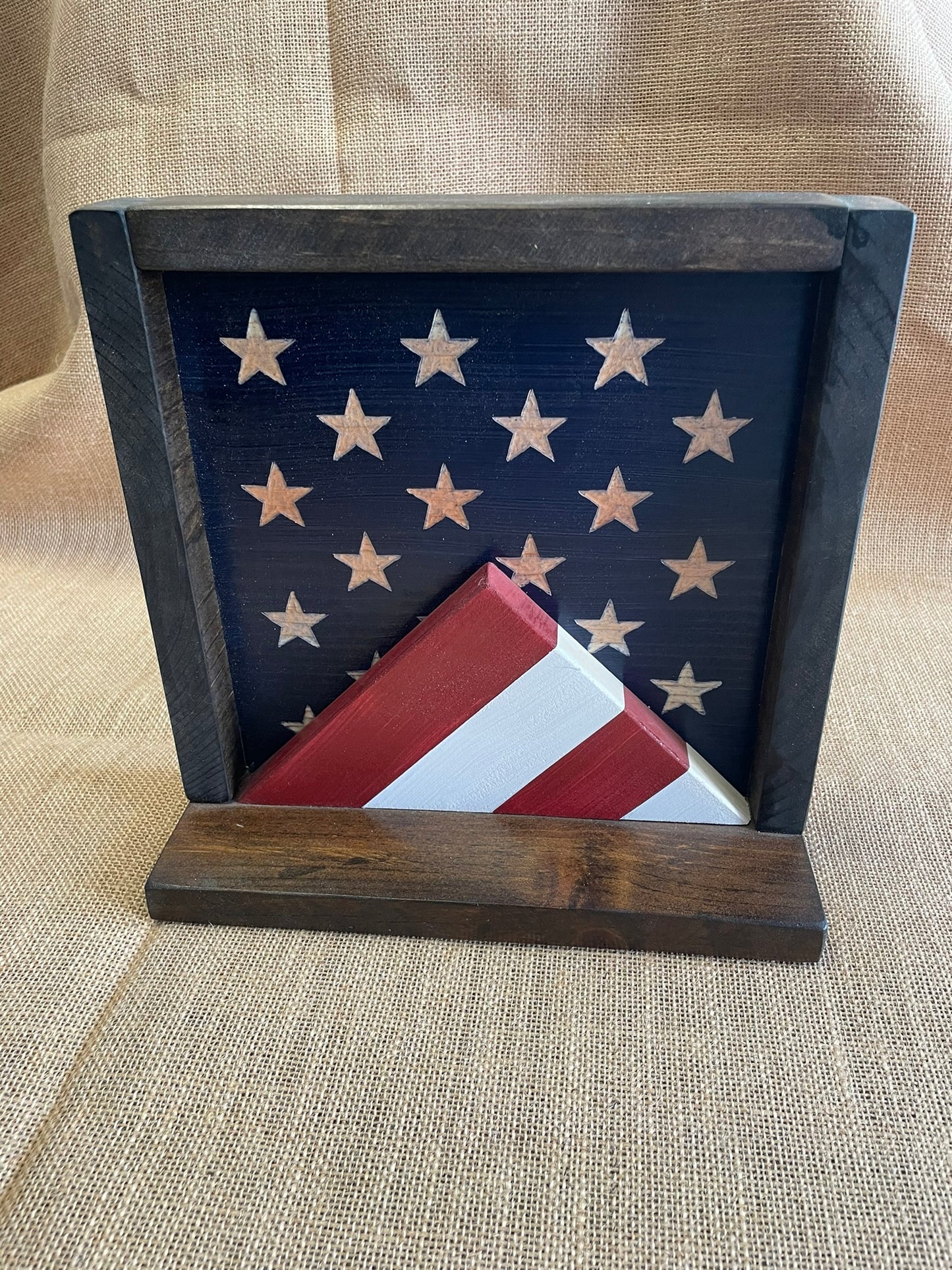 Wooden Patriotic Flag Stand