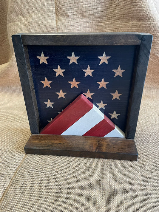 Wooden Patriotic Flag Stand