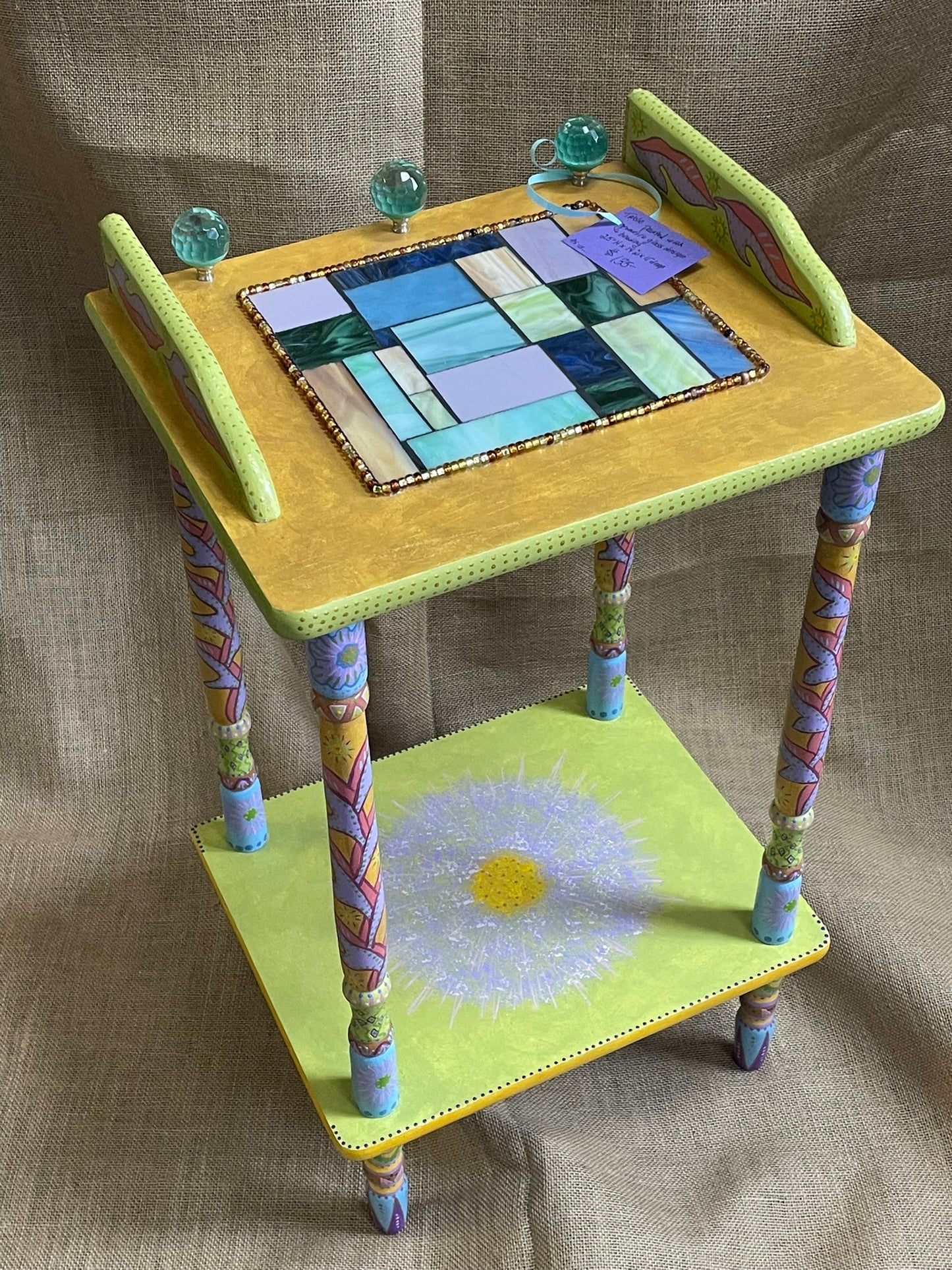 Table with Geometric Glass Designs