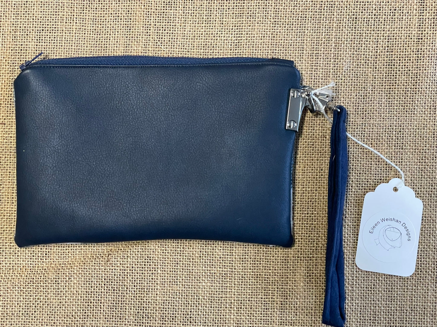 Blue White SW Print Wristlet