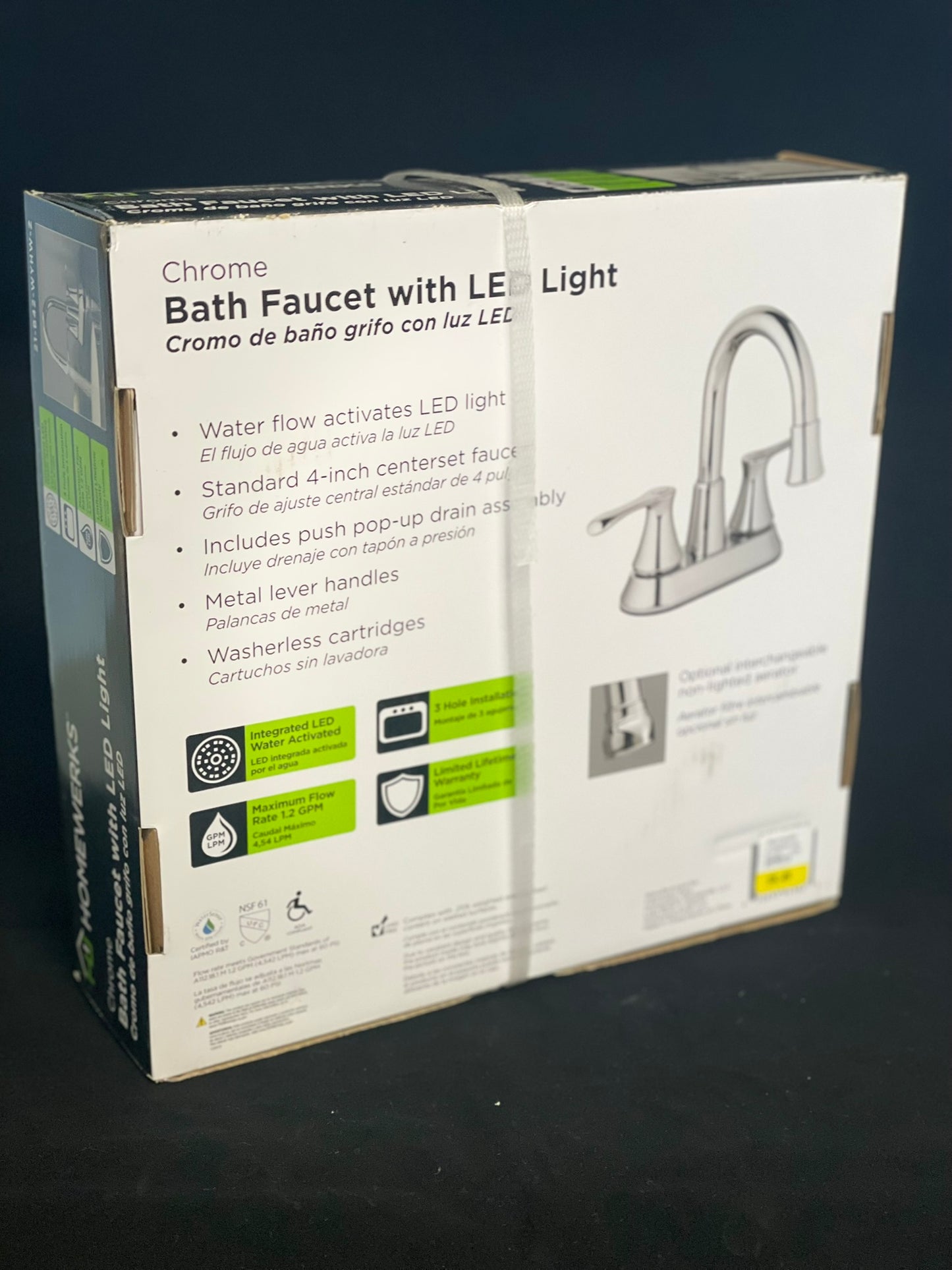 Homewerks Bath Faucet with LED Light