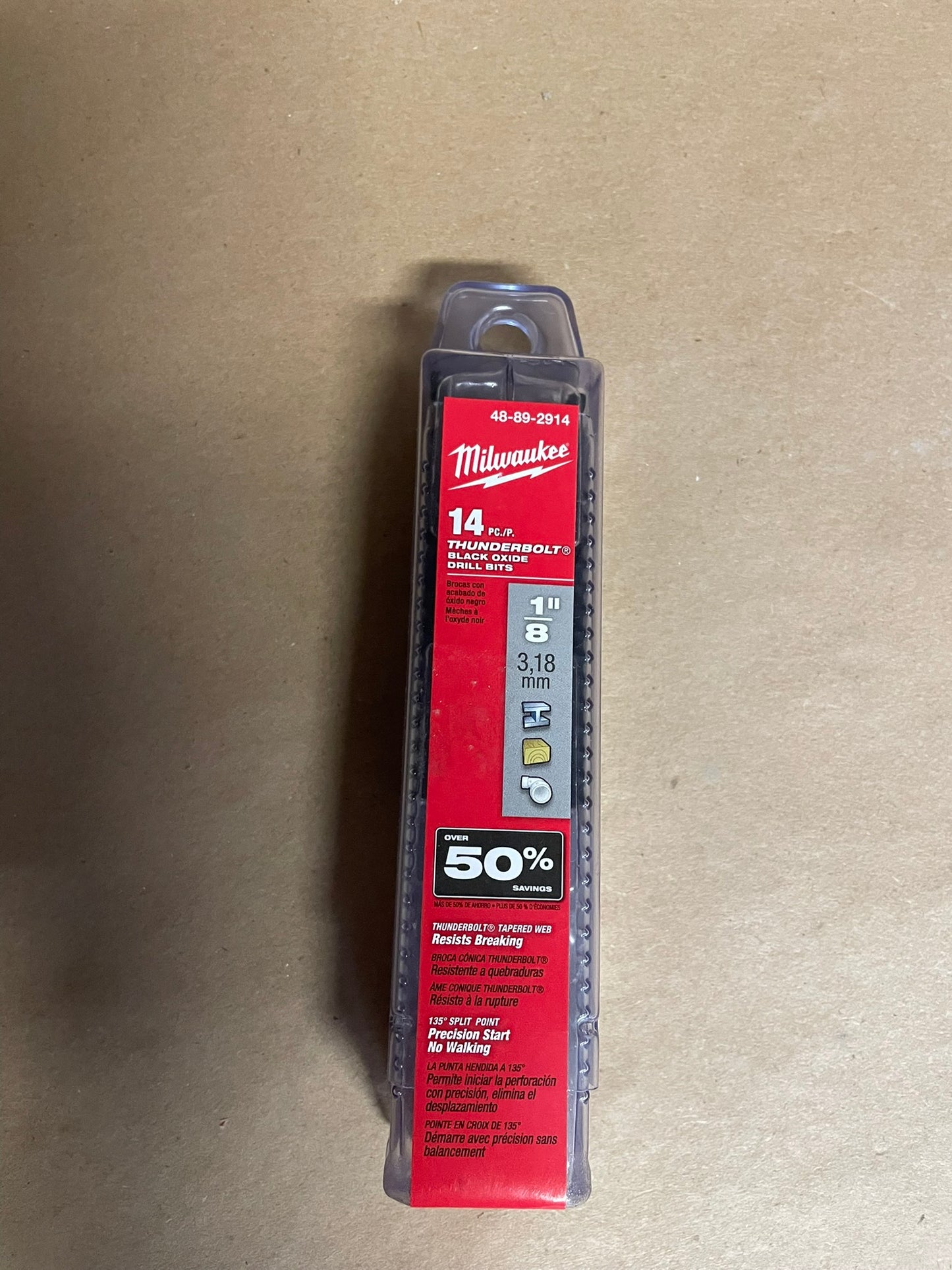 Milwaukee Thunderbolt Black Oxide 1/8 Drill Bit 48-89-2914 14ct (6 Packages)