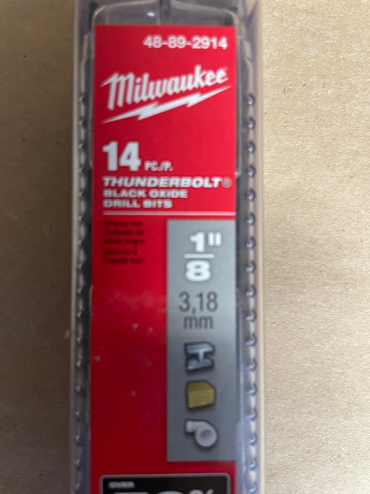 Milwaukee Thunderbolt Black Oxide 1/8 Drill Bit 48-89-2914 14ct (6 Packages)