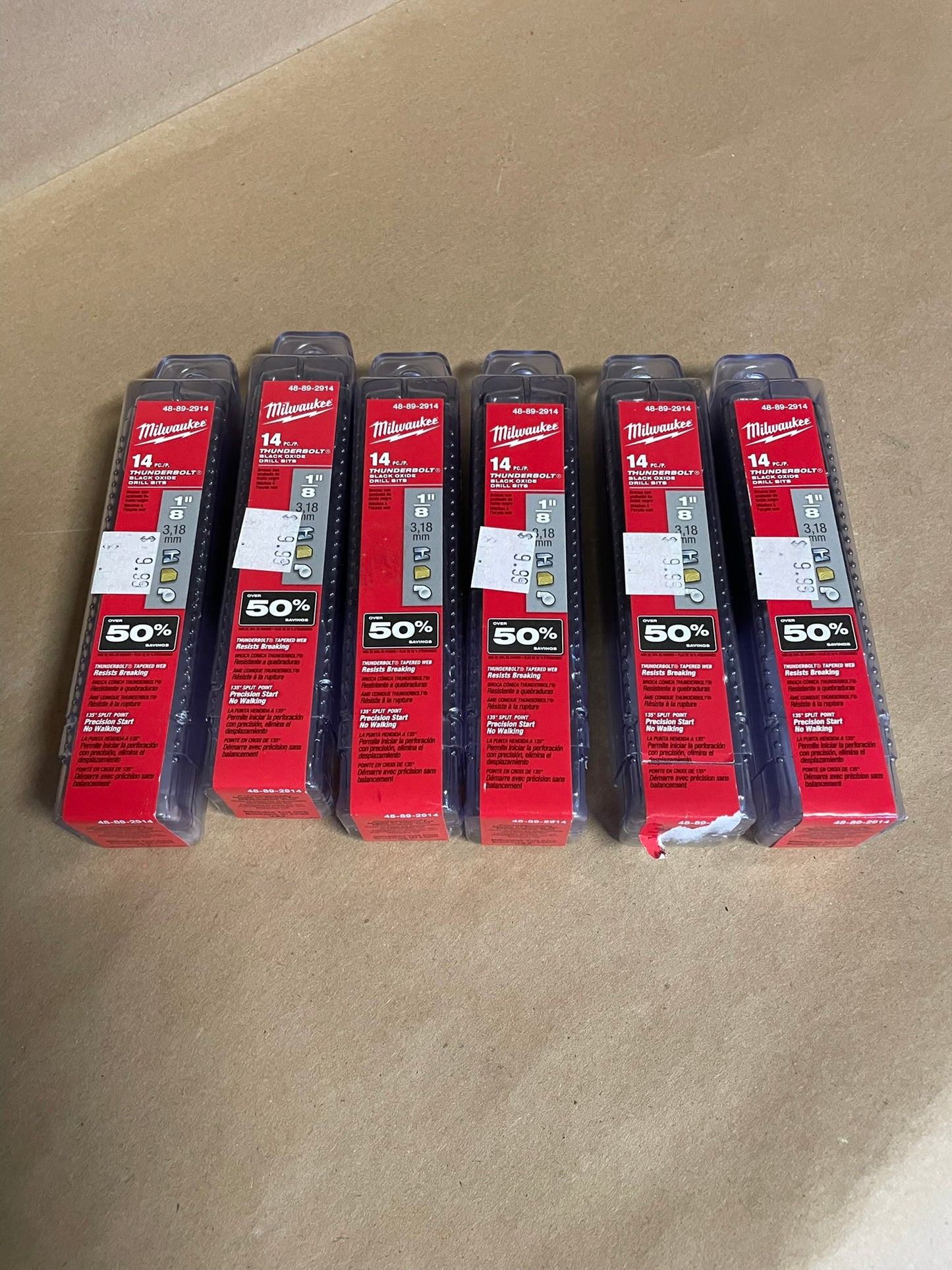 Milwaukee Thunderbolt Black Oxide 1/8 Drill Bit 48-89-2914 14ct (6 Packages)