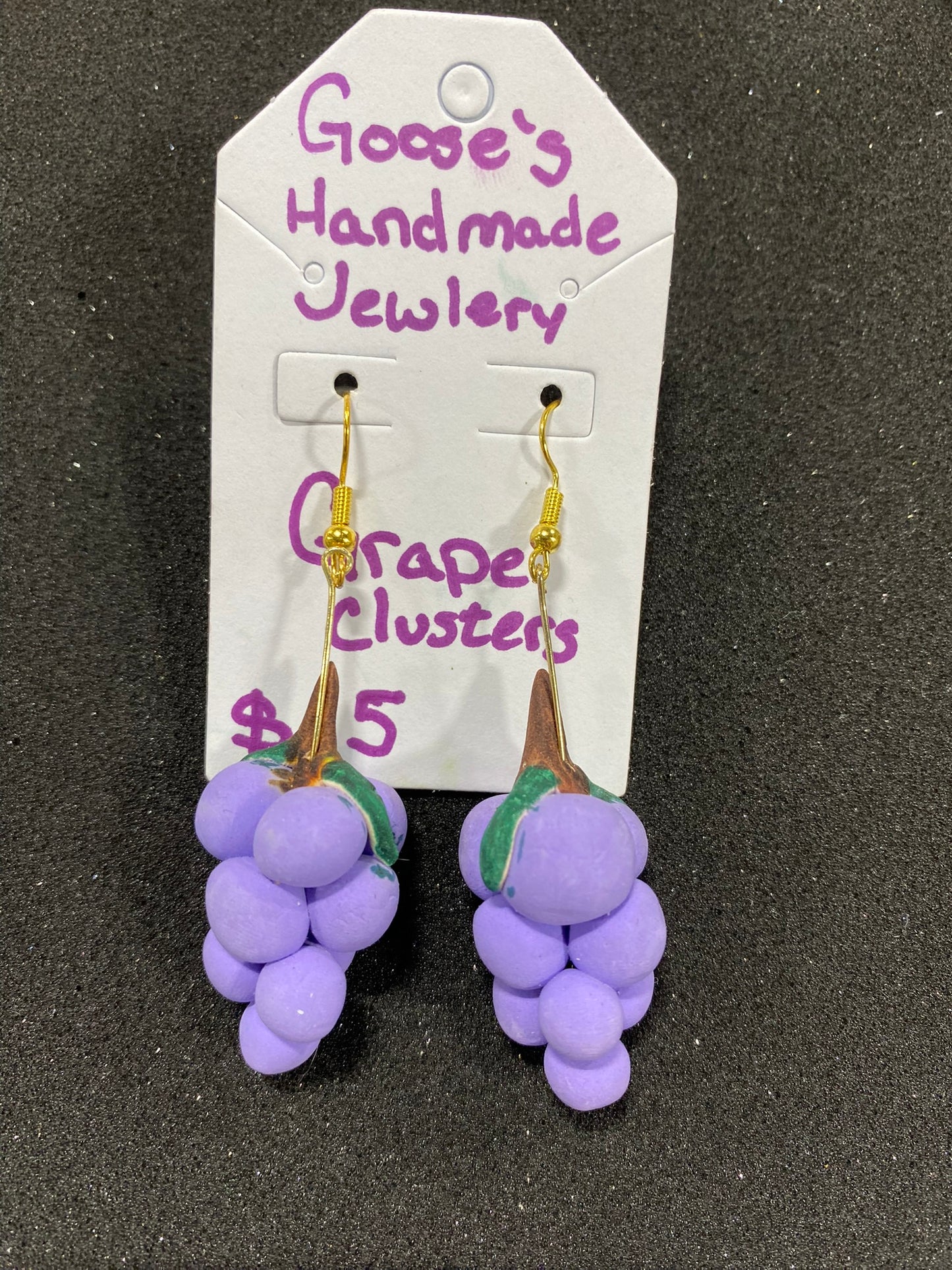 Goose's Handmade Grape Clusters Earrings