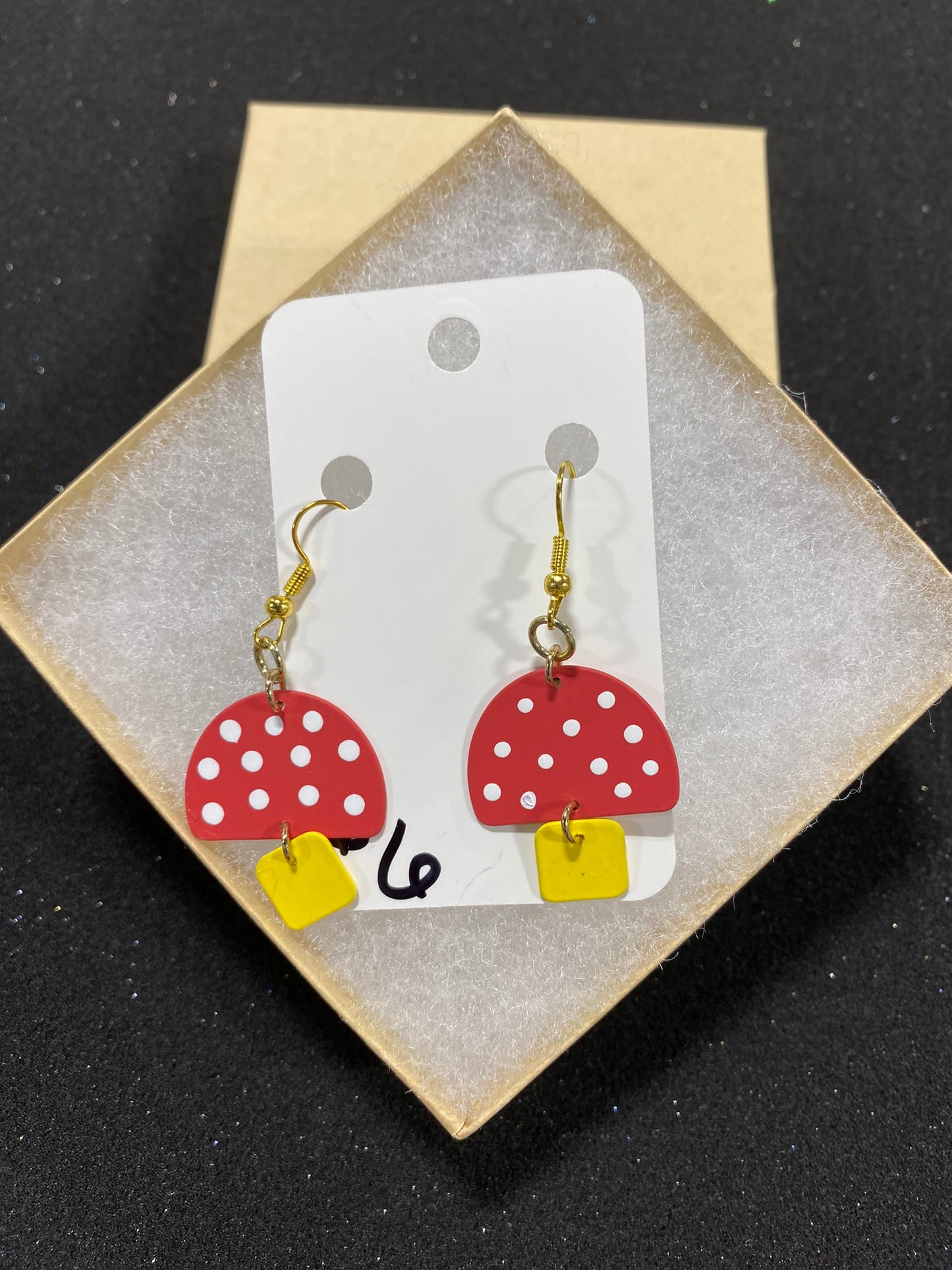 Goose's Handmade Flat Mushroom Earrings