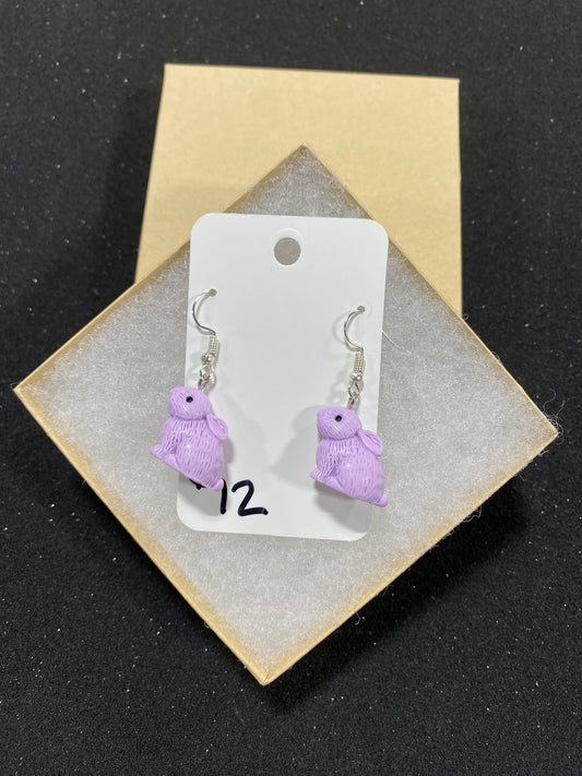 Goose's Handmade Lilac Bunny Earrings