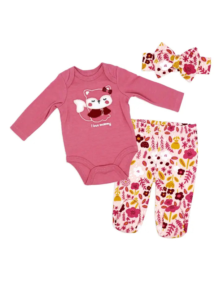 +3 piece Set- Pink Fox