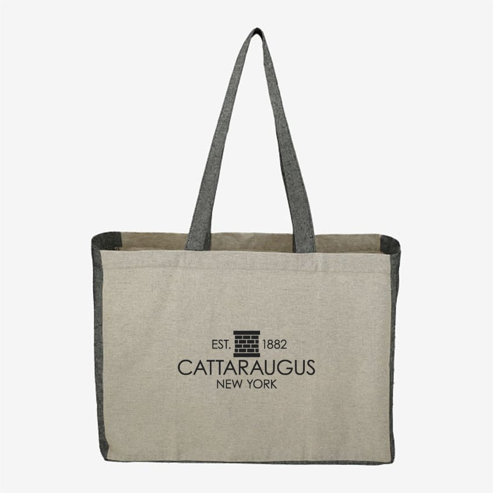 Cattaraugus Recycled Cotton Contrast Side Shopper Tote